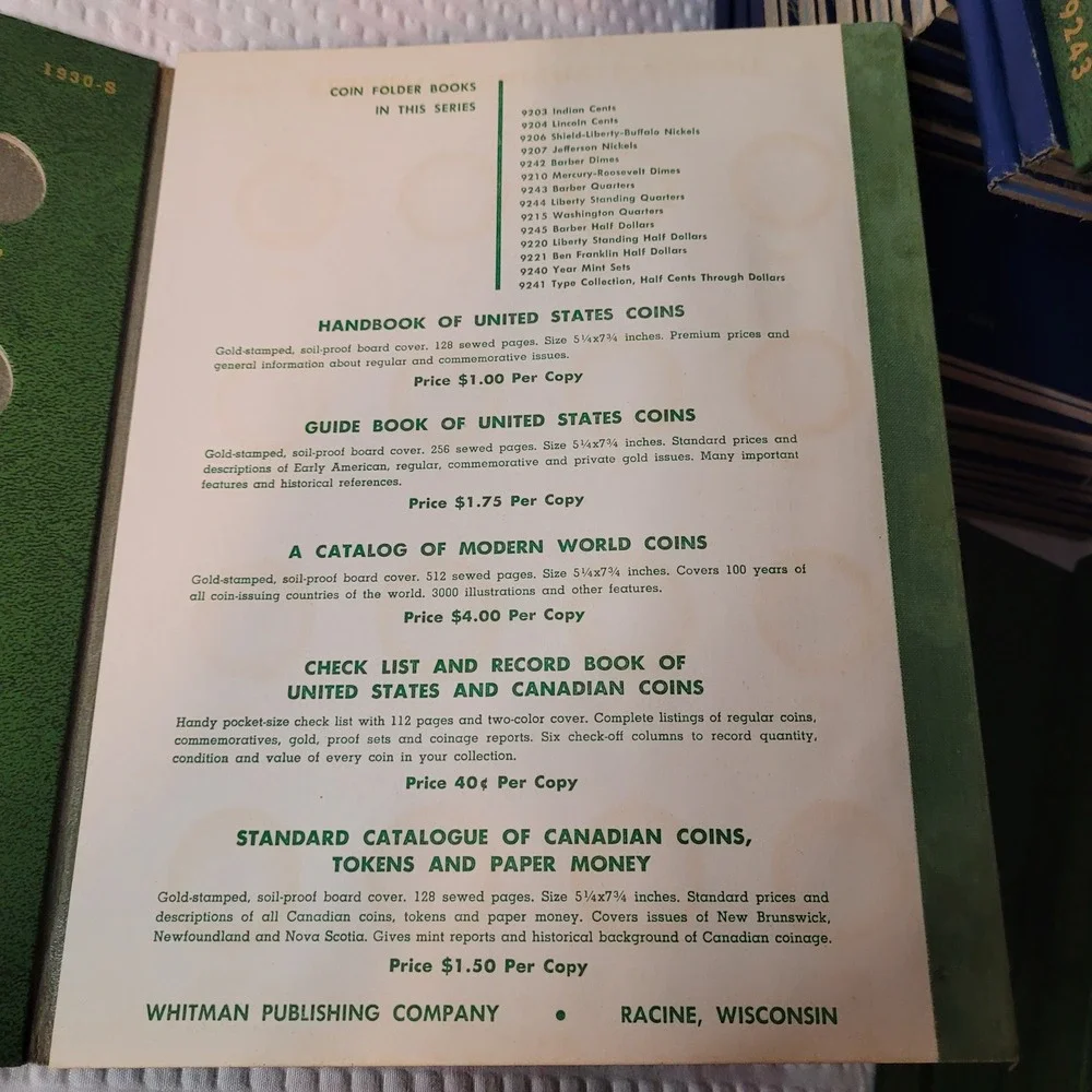 Vintage Whitman Liberty Standing Quarter Dollars Coin‎ Folder No 9244 1916-1930